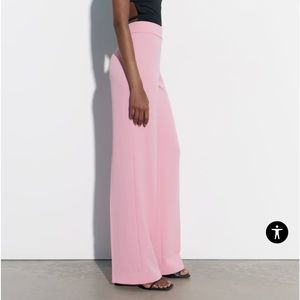 Zara pink “fluid high waisted pants”